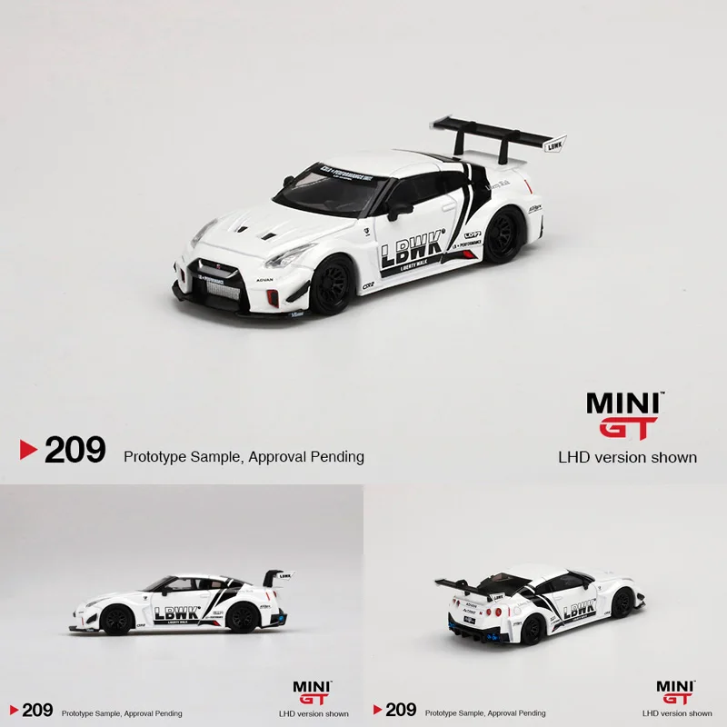 

MINI GT wide-body version LBWK modified car 1:64 Nissan R35 GT-RR Ver.2 alloy car model collection decoration gift