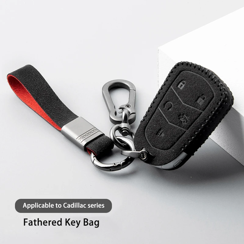 

Alcantara Suede For Cadillac CT4 CT5 CT4-V CT6 XT4 XT5 XT6 C8 Key Case Protective Cover All-inclusive Buckle