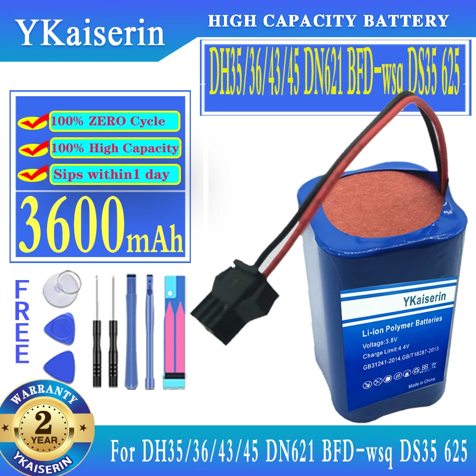 

YKaiserin 3600mAh Replacement Battery For DH35 36/43/45 DN621 BFD-wsq DS35 625 DH36 DH43 DH45 Digital Batteries