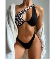 rib one shoulder women two piece swimwear low waist bikinis sexy swimsuit summer beach bathing suit