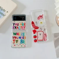 new personalized letters phone case for samsung galaxy z flip 3 4 hard pc back cover for zflip3 zflip4 case protective shell