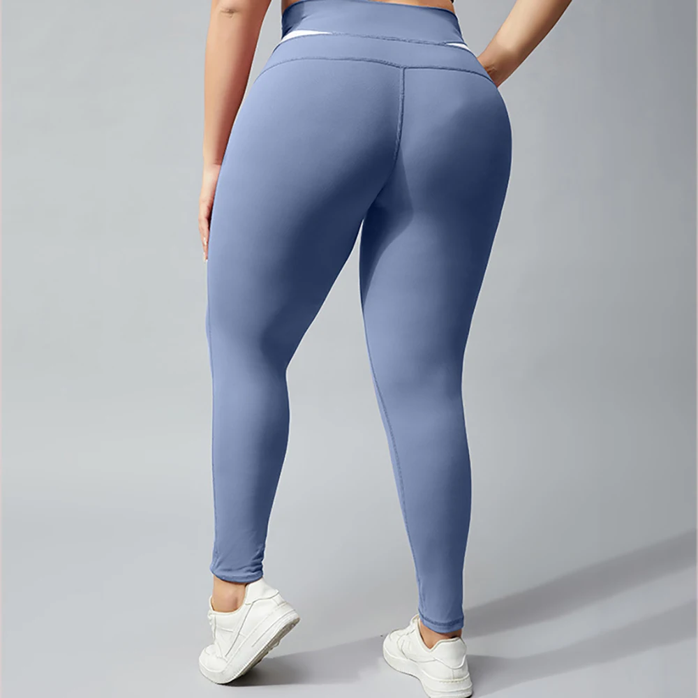 Plus Size Leggings Women Nylon Elastic Waist Quick-drying Pants Fitness Running Tights Casual Full Length Sweatpants