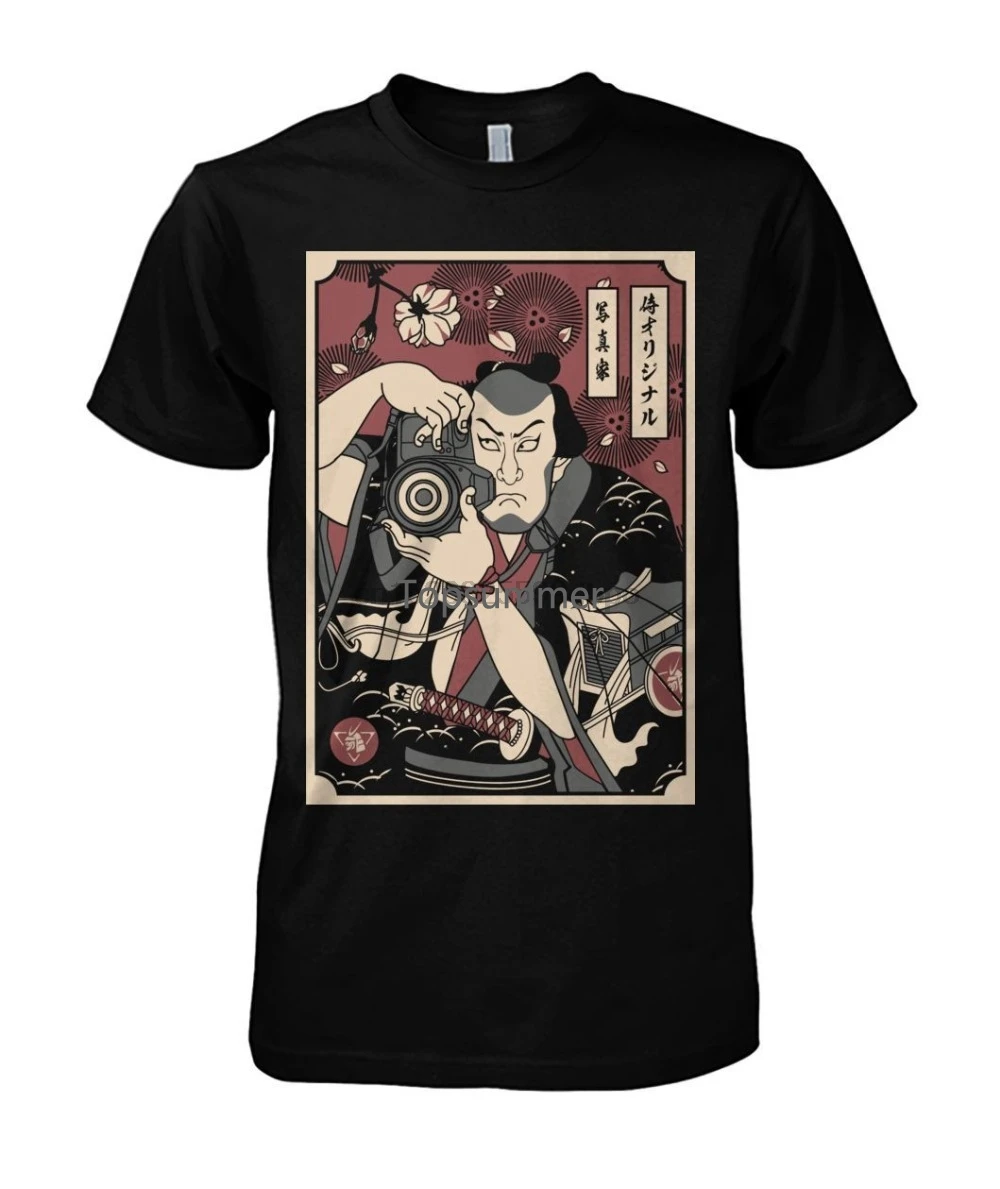 

Забавная черная футболка фотографа самурая, новинка 2019, мужская летняя брендовая мужская футболка с круглым вырезом и коротким рукавом, Мужская хлопковая футболка, дизайн, веб-сайт