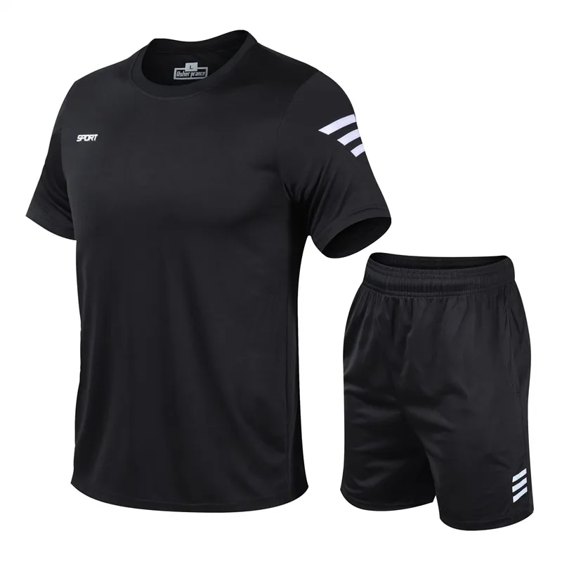 

2 Pcs/Set Running Sets Men Summer Badminton Sport Suits Exercise Clothing Gym Fitness Tracksuits Workout Training Sets Men‘s 5XL