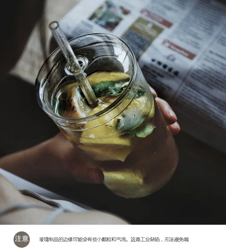 Милая стеклянная чашка в скандинавском стиле с клубникой 300 мл креативная