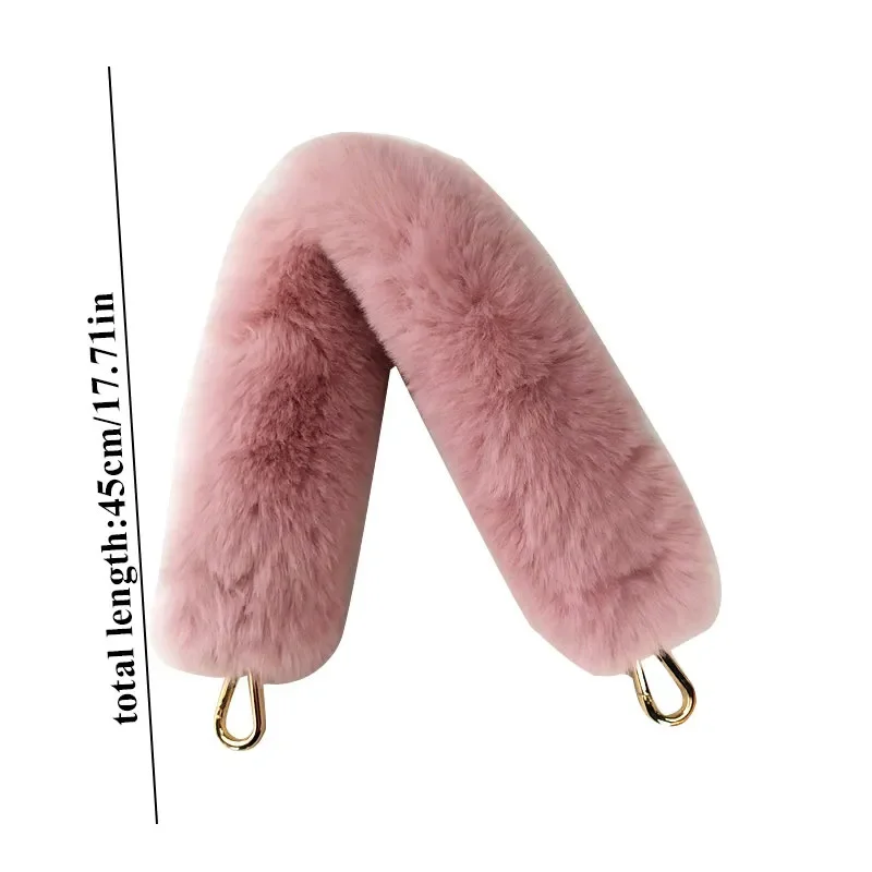 Plush Imitation Fur Short Hand Strap Bag Accessories Hand Strap Bag Strap Solid Color Replacement Hand Strap Bag Handle