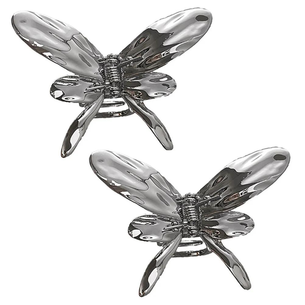 

2pcs Hairstyling Claw Clip Butterfly Hair Clamp Portable Metal Hair Claw Clip for Daily Wearing