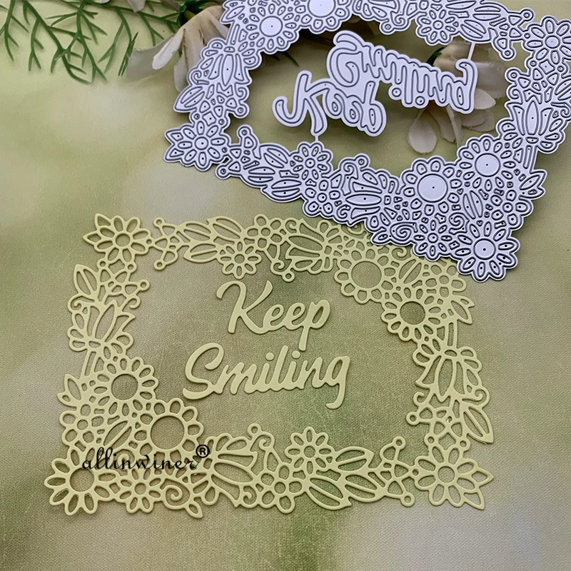 

Letter flower frame Metal Cutting Dies Stencils Die Cut for DIY Scrapbooking Album Paper Card Embossing