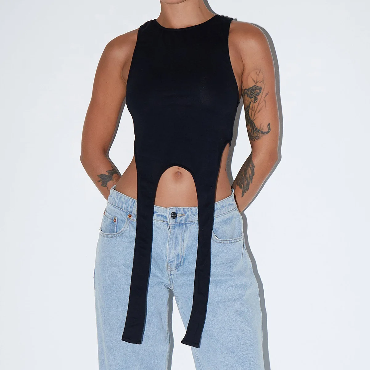 

SuperAen 2022 летний женский модный новый однотонный Повседневный жилет с круглым вырезом без рукавов Футболка Топы