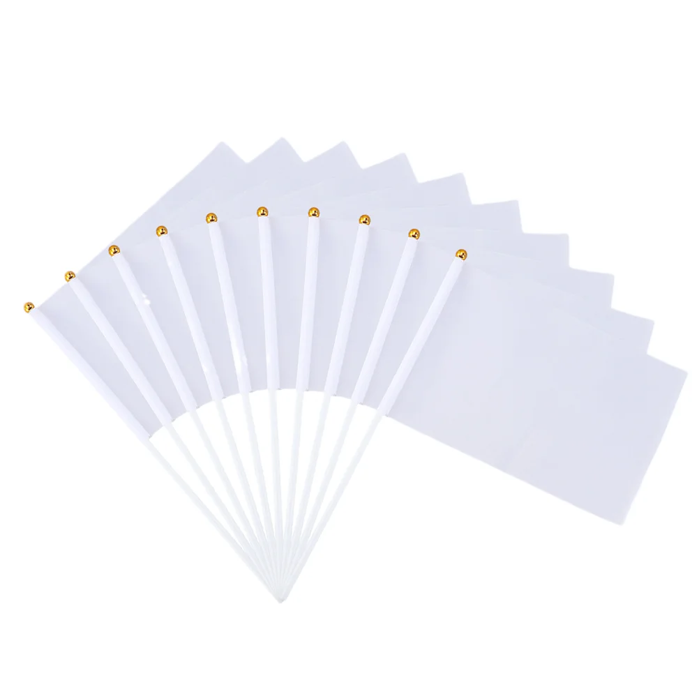 

Flag Flags Hand Referee White Mini Linesman Sports Stick Waving Banner Blank Diy Held Football Judge Soccer Sticks Handheld