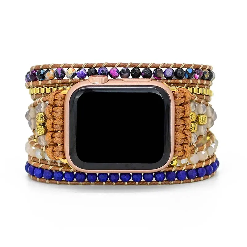 Восковая обертка ремешок для часов Bohe натуральный камень ручной работы вязаный