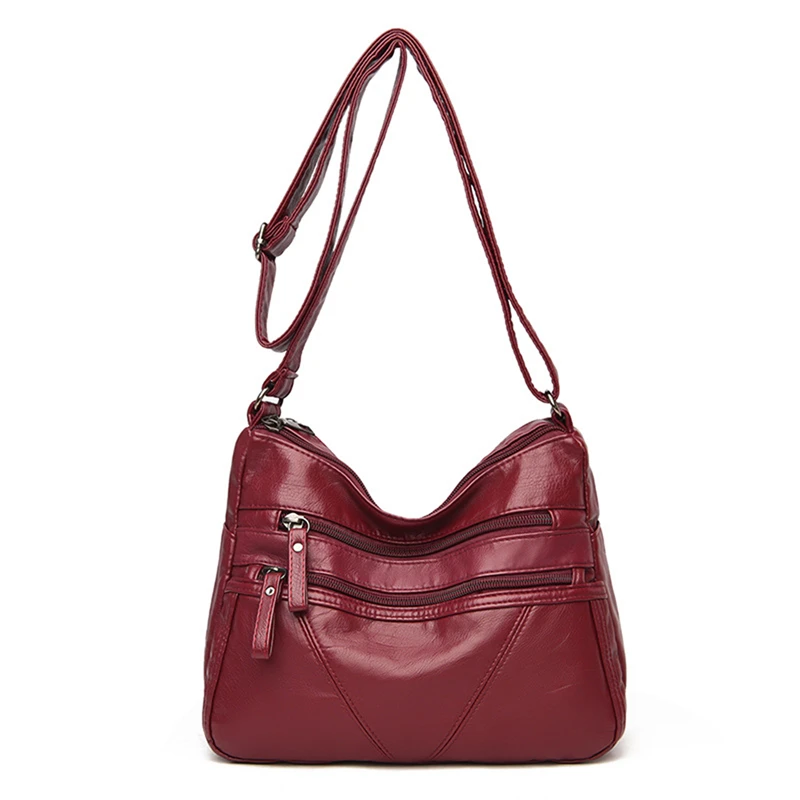 

Female Bag Retro Multi-pocket Handbag Soft Cross Body Purses Large Capacity Elegant Commute Messenger Bag Tote Shoulder Bag