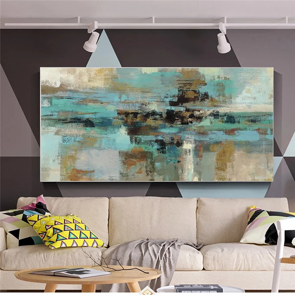 

Алмазная живопись «сделай сам», абстрактная 5D мозаика большого размера из бирюзы, полноразмерная вышивка крестиком, домашний декор