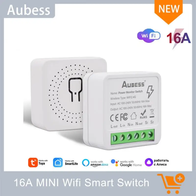 

Умный мини-выключатель с поддержкой Wi-Fi, 16 А