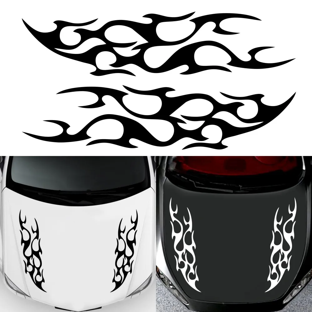 

Солнцезащитные Водонепроницаемые универсальные модные автомобильные гонки огненный капот 2 шт. украшения ПВХ графические Наклейки