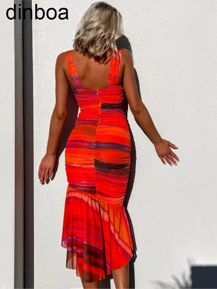 

Женское платье-комбинация с открытой спиной и оборками, без рукавов