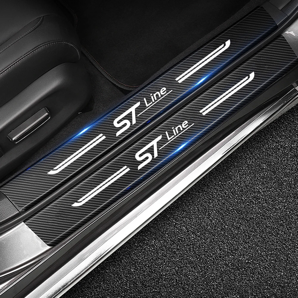 

5Pcs Car Door Threshold Sill Protective Decals for Ford STline Logo 2023 Trunk Tail Door Bumper Strips Scratch Guard Stickers