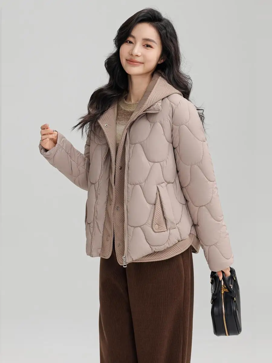 Yalu 2024 новый пуховик женский короткий модный корейский из двух предметов с