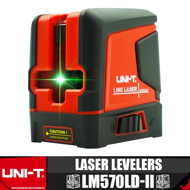 

UNI-T LM570LD-II 2 Lines Laser Level Cross Line Layout Measuring Instrument Green Beam Self-Leveling Vertical Horizontal