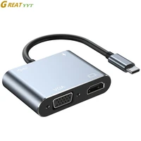 usb c hdmi compatible to vga adapter type c hdmi cable 4k usb 3 0 type c vga splitter hub dock for monitor pc phone tv