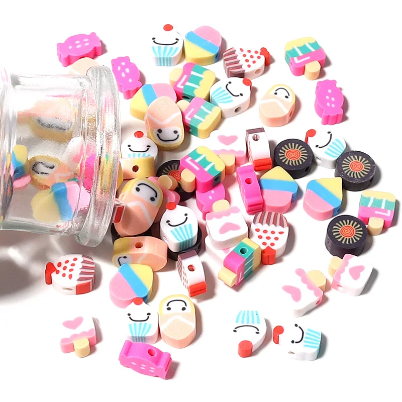 Бусины из полимерной глины для изготовления ювелирных изделий 50 шт.