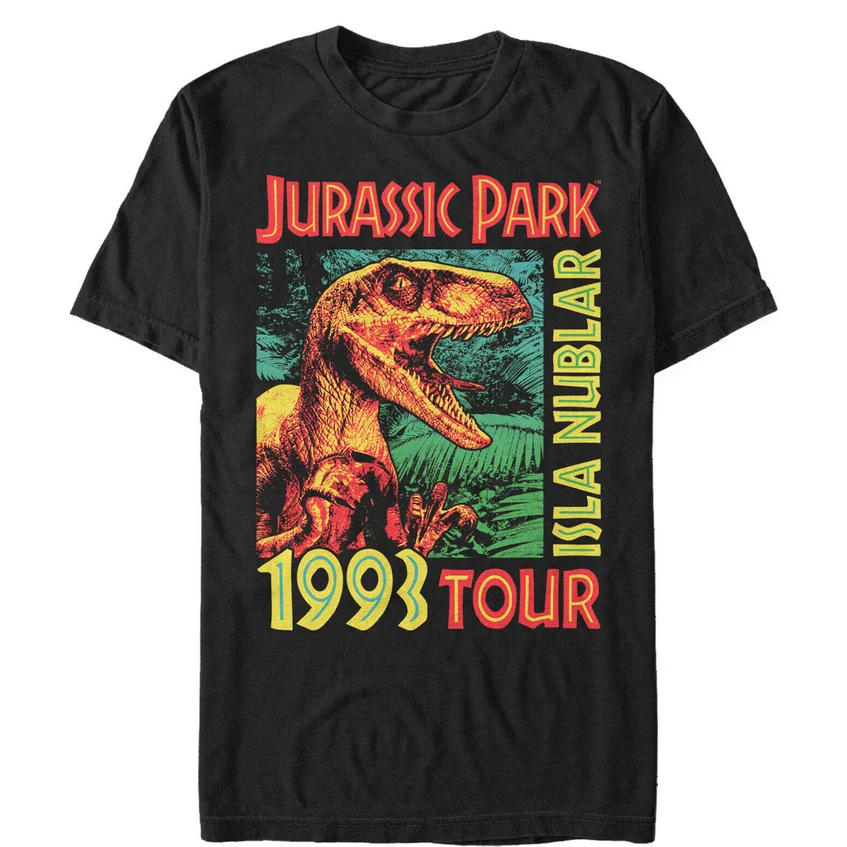 

Men's Jurassic Park Isla Nublar 1993 Tour Featuring Velociraptor T-Shirt