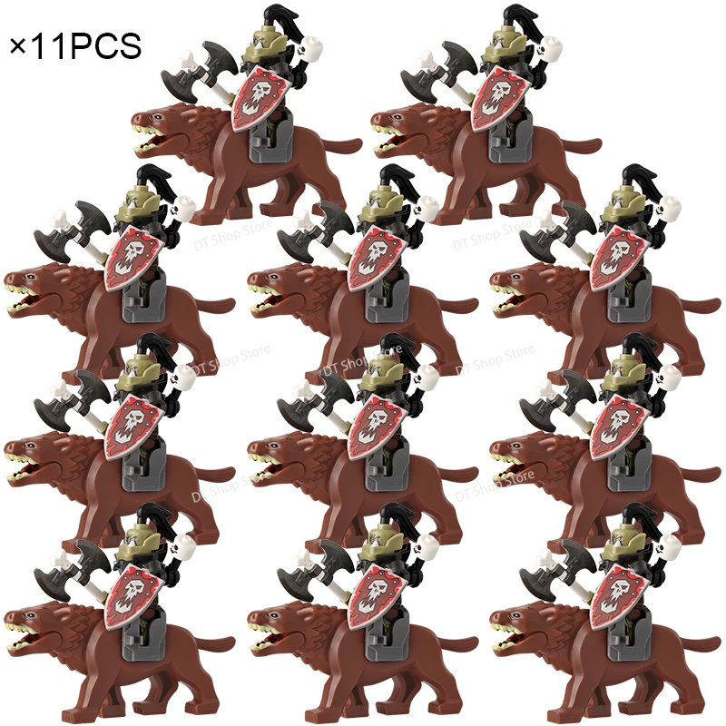 Скелет-солдат средневековый замок рыцарь воины строительные блоки сильные орки