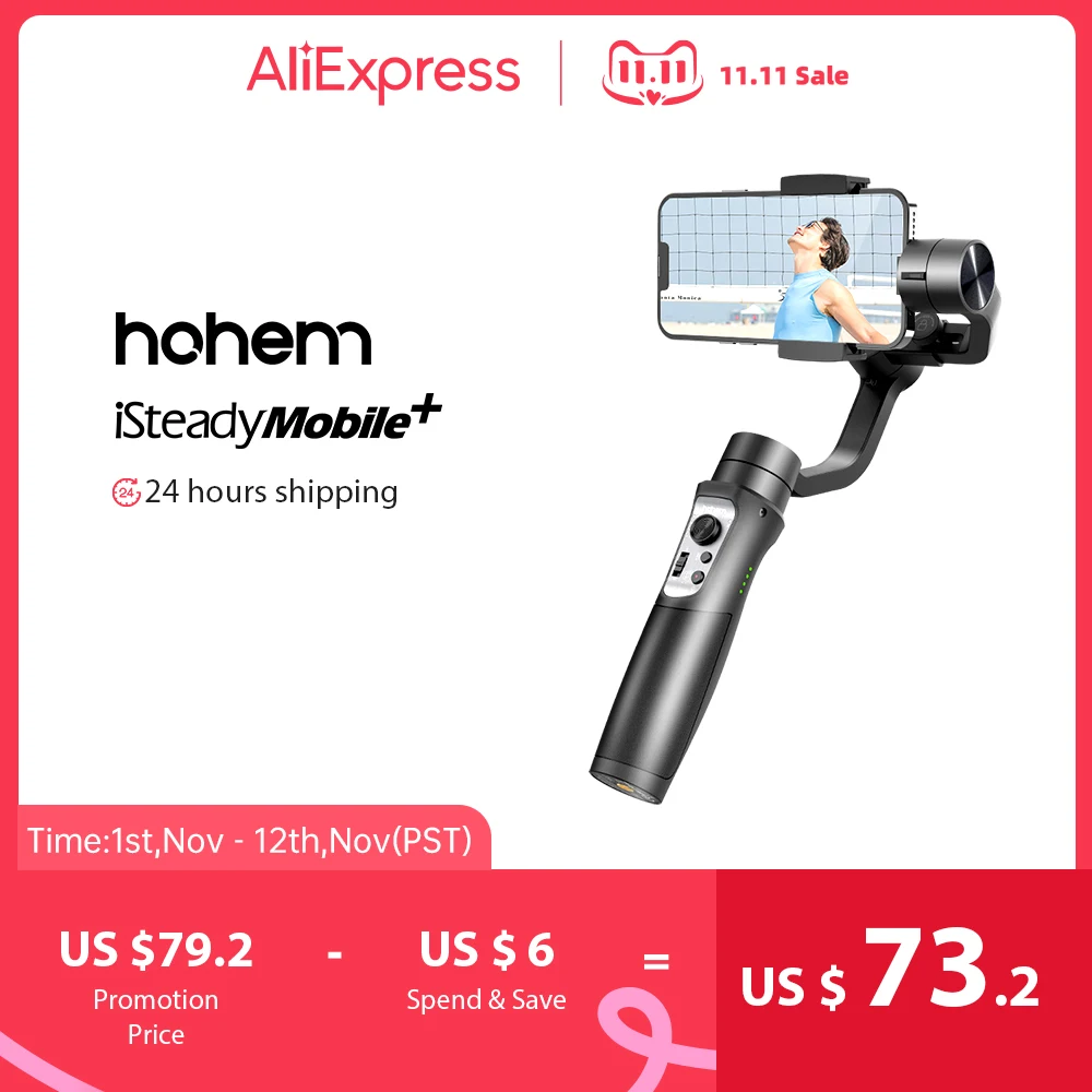 Kup Hohem ISteady Mobile Plus Gimbal 3-Axis Handheld Stabilizator Dla Smartfonów Z Systemem Android I IPhone 13,12,11 PRO 2022 Ulepszona Wersja