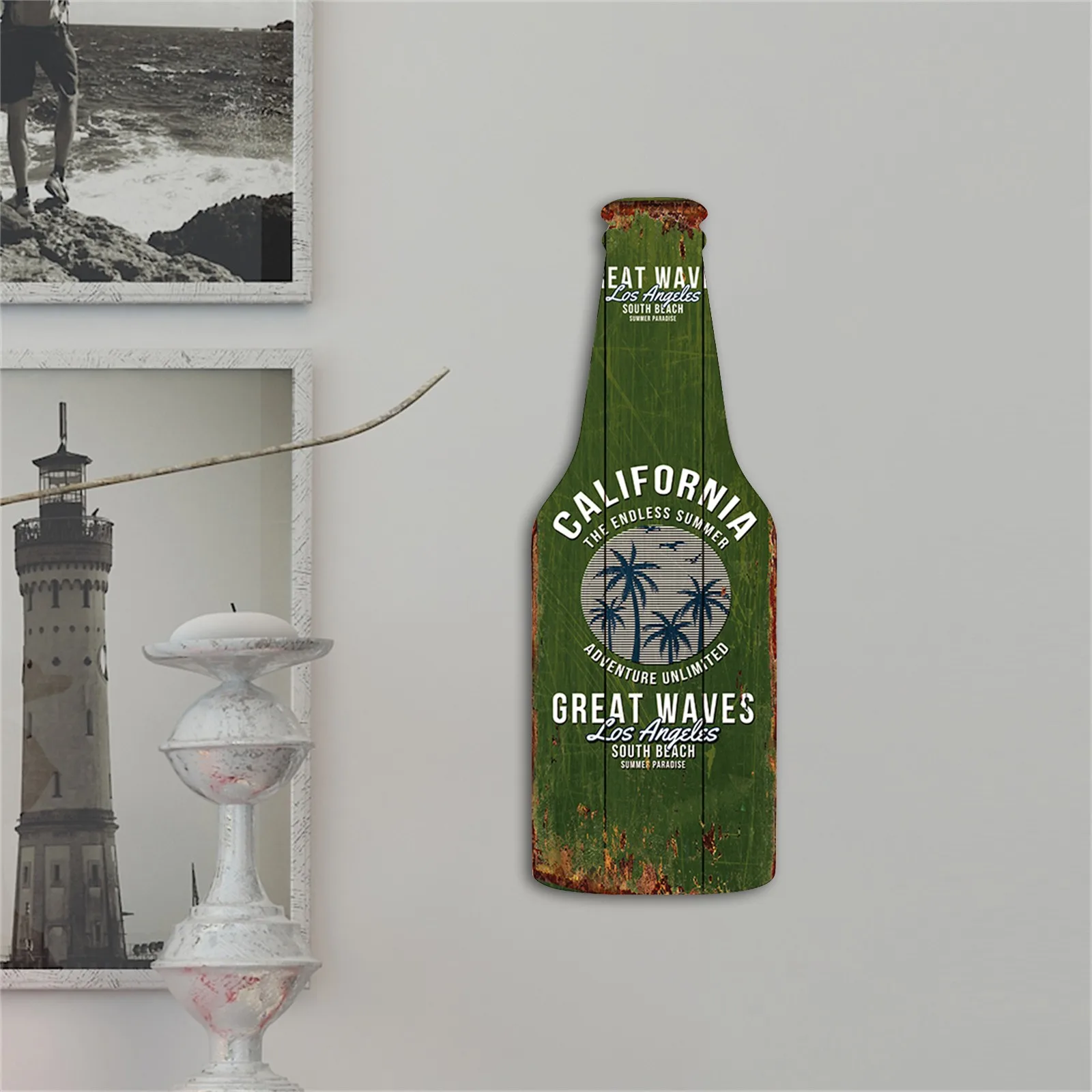 Винтажная доска для серфинга бутылка пива домашний декор деревянные знаки бара