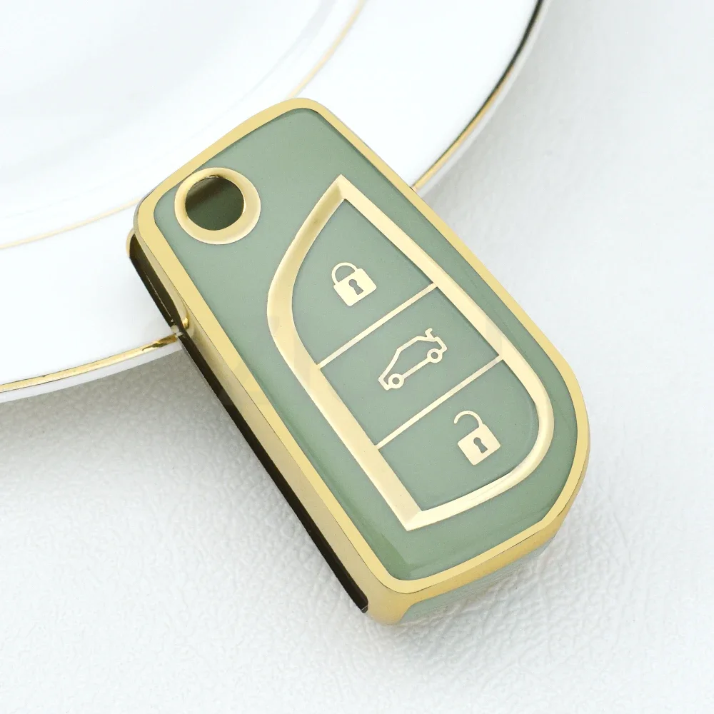 3-кнопочный чехол для автомобильного ключа из ТПУ набор защитных брелок Toyota Aygo Yaris
