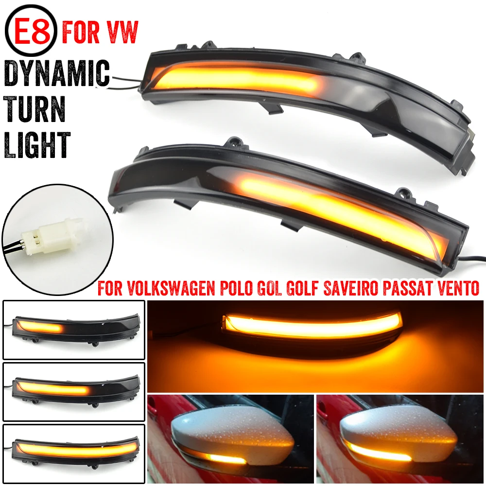 2Pc LED Dynamic Turn Signal Lamp For VW Jetta 6 GLI Hybrid Vento Passat B7 Scirocco EOS Fusca Beetle Mirror Indicator Sequential