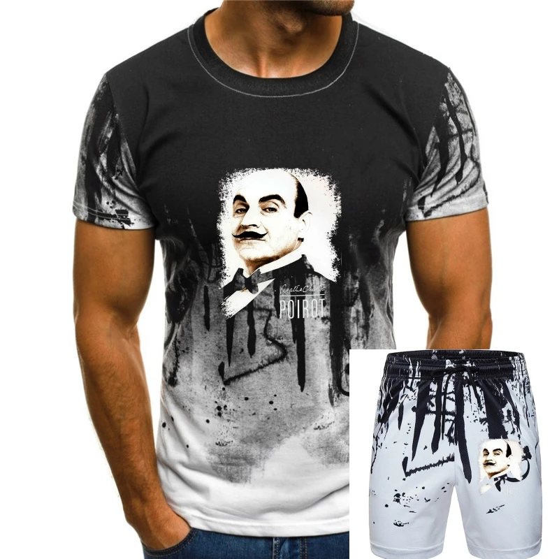 

Agatha Christie Hercule Poirot Men T-Shirt Black Clothing 6-A-367
