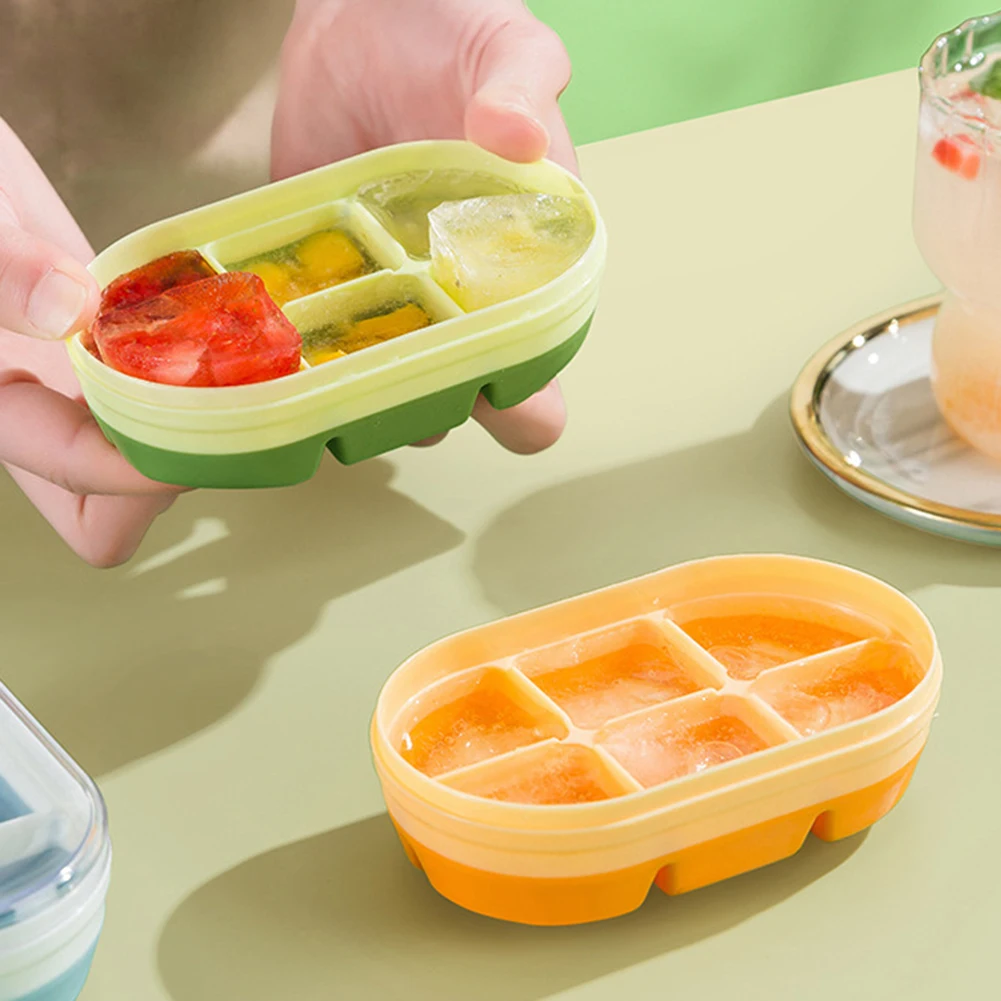 

Press Type Ice Cubes Maker with Lid Durable Quick Release Ice Maker for Iced Cold Drink