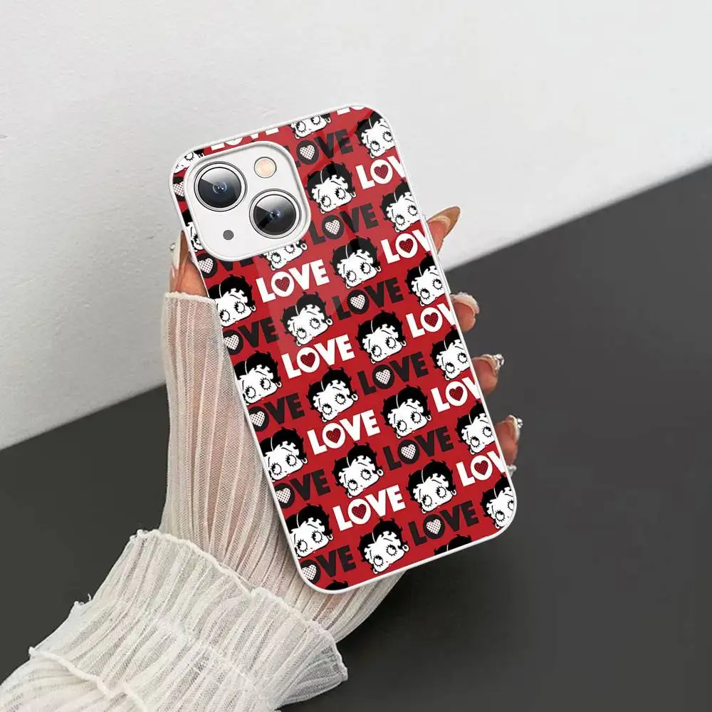 Фото Защитное стекло с изображением Бетти Боп для iPhone 14, 13, 12, 11 Pro, Mini, XS MAX, 14 Plus, X, XS, XR №5