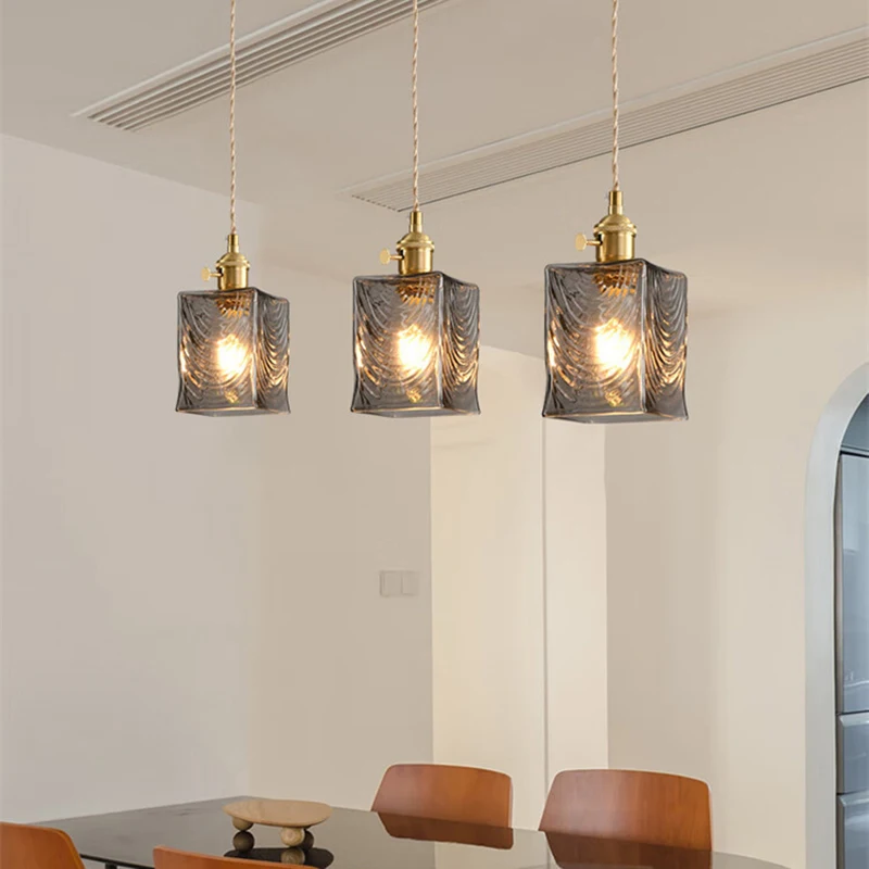 Фото Подвесные светильники Nordic Smoke Gray Glass LED E27 для помещений: отелей, ресторанов, гостиных, столовой, художественные подвесные светильники 220В №2