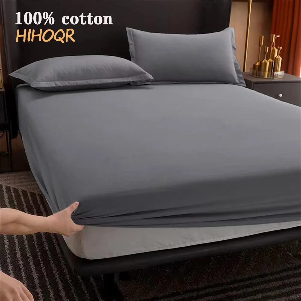 

Elastic Sheet Fitted Cotton With Non Single Mattress Slip Queen Double 100% Bed,140/160/200cm For King Covers Bands Adjustable