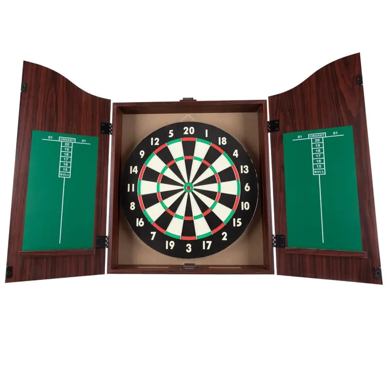 

Cabinet Set - Steel-Tip Adult Bar Set for Room Decor, Man Caves, and Backyard Games - by Dart Board Set Wall Hanging Thickene