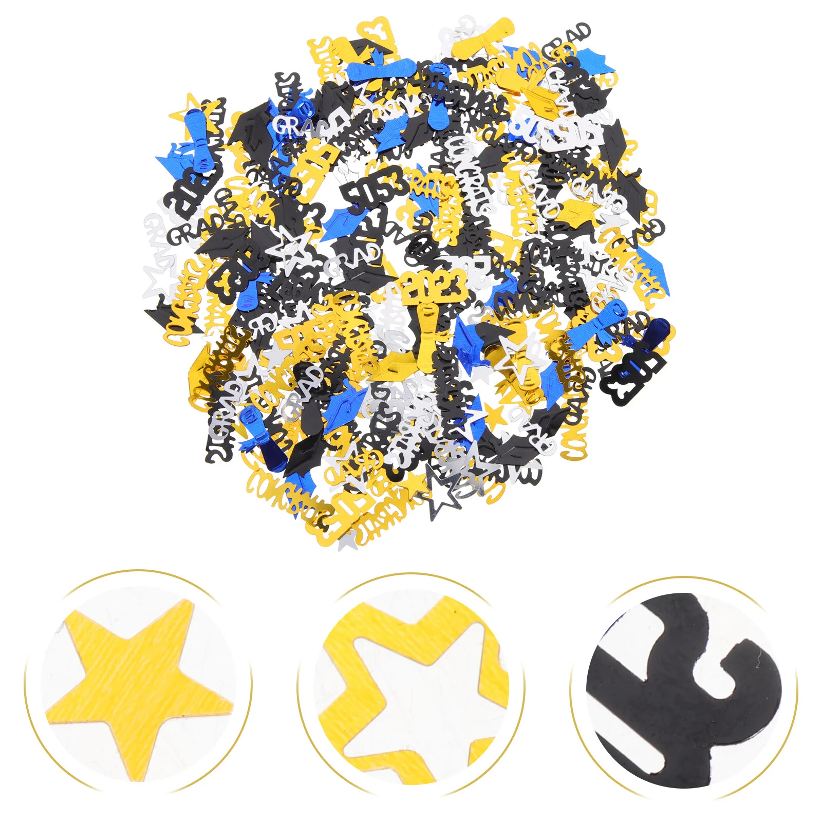 

Table Top Decor Graduation Season Desktop Confetti Decoration Flash Party Pvc Decorations