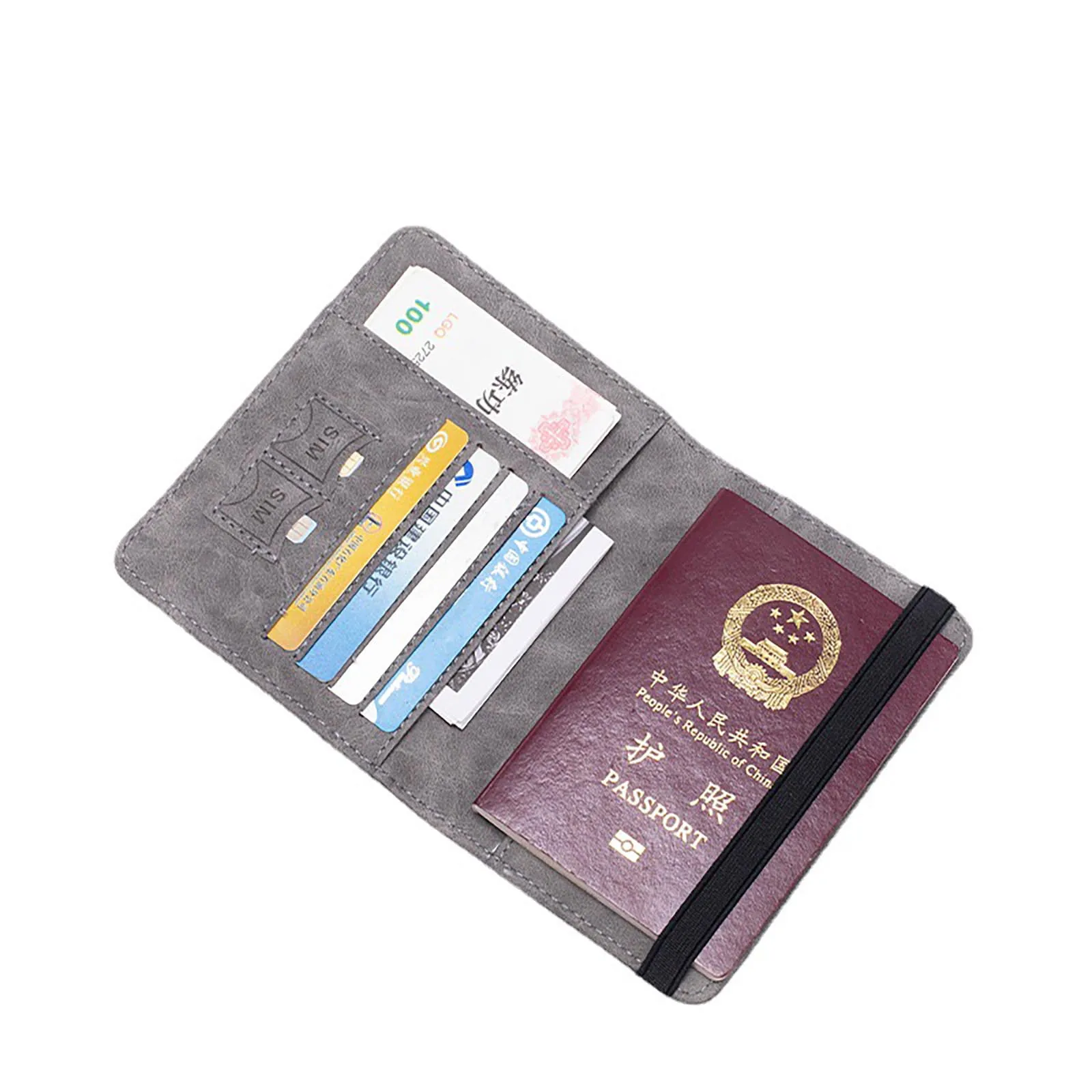 

Обложка для паспорта с Rfid-защитой для мужчин и женщин, кожаная обложка на резинке для карт, дорожный держатель для паспорта, кошелек, органай...