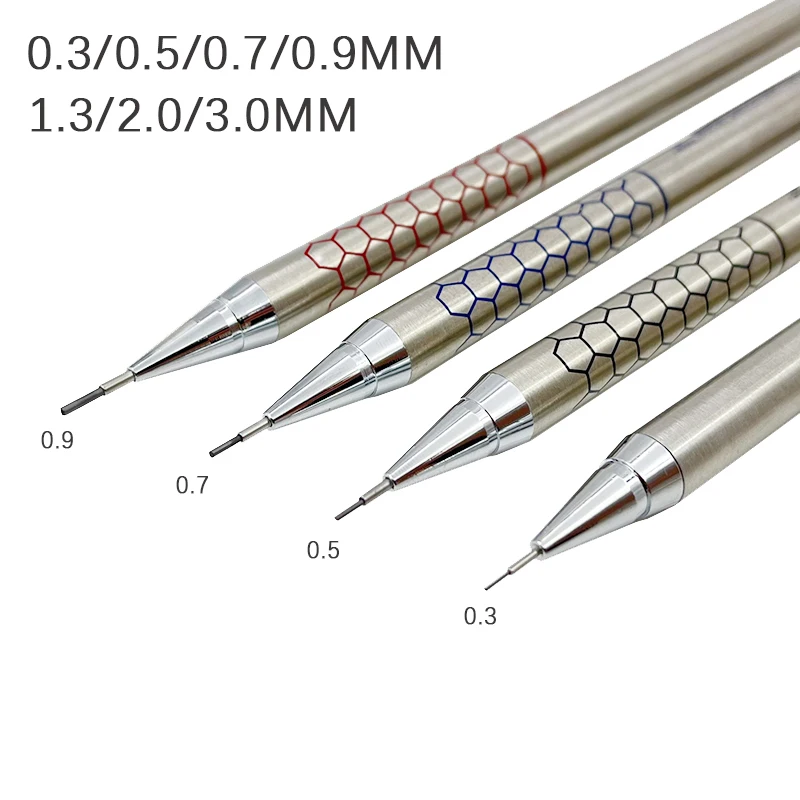 S Set With Lead Refills Drafting Automatic Pencil 0.3, 0.5, 0.7, 0.9, 1.3, 2.0mm 2b Hb For Art Supplie