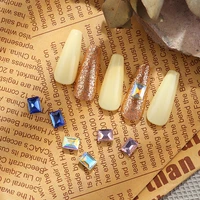 50pcs shiny diy nail rhinestones ab crystal 6x8mm rectangle rhinestones glass crystal diy garment stones 3d nail art decoration