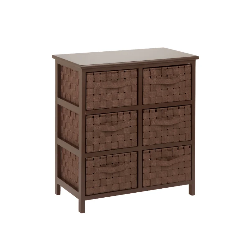 

Honey Can Do Woven strap 6 drawer chest-brn