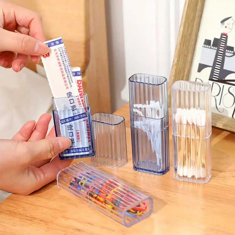 

Transparent Travel Toothpick Cotton Swab Box Portable Storage Box Simple Small Object Band-aid Classification Finishing Boxes