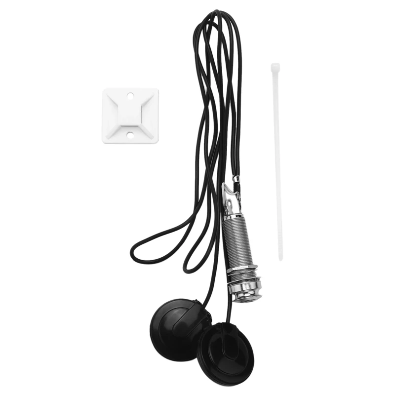 

5X 21-INCHES Wire Length 1/4 Inch Output Jack 2 In 1 Piezo Pickup Disc Transducer For Guitar Violin Ukulele(With Cover)