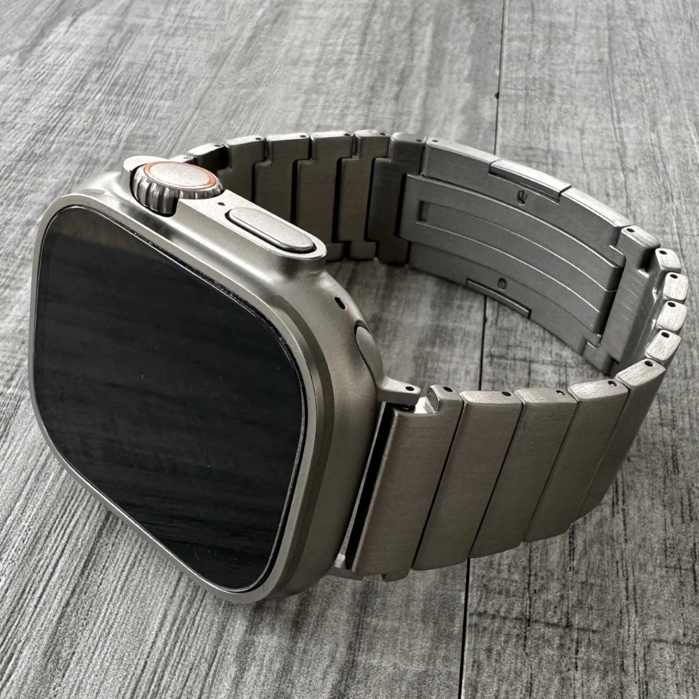 Мужской ремешок из нержавеющей стали для Apple Watch 10 46 мм 42 Ultra 1 2 49 Роскошный Iwatch 9 8 7 Se