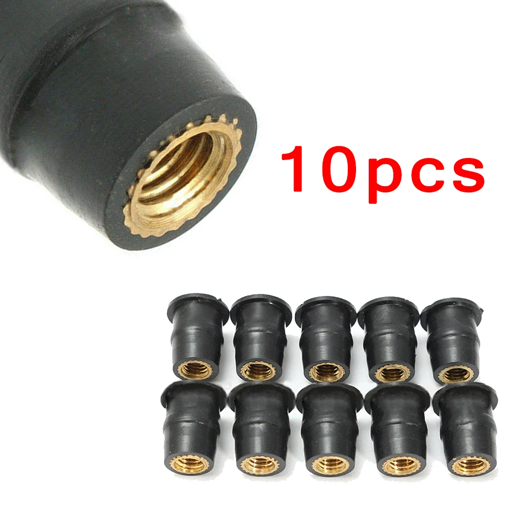 

10PCS Motorcycle Rubber Nut M5 Neoprene Mother Shock Absorber Panel Mounting 5mm (M5 Convex Type)