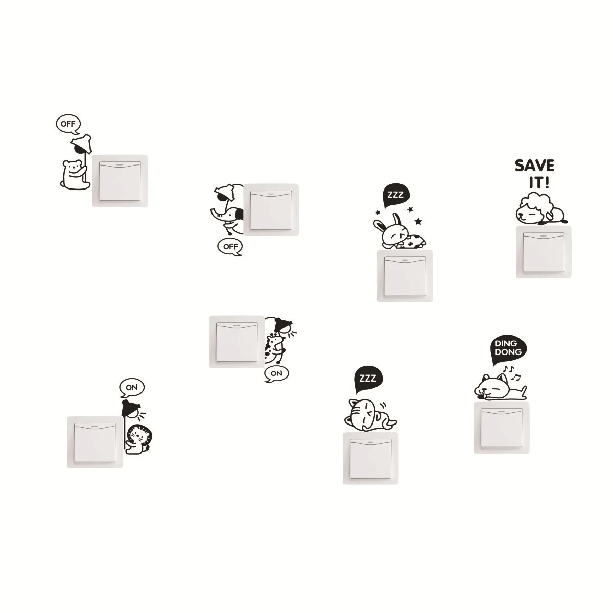 

Multiple Creative Stickers Light Switch Phone Wall stickers For DIY Home Decoration Cartoon Animals Wall Decals PVC Mural Art