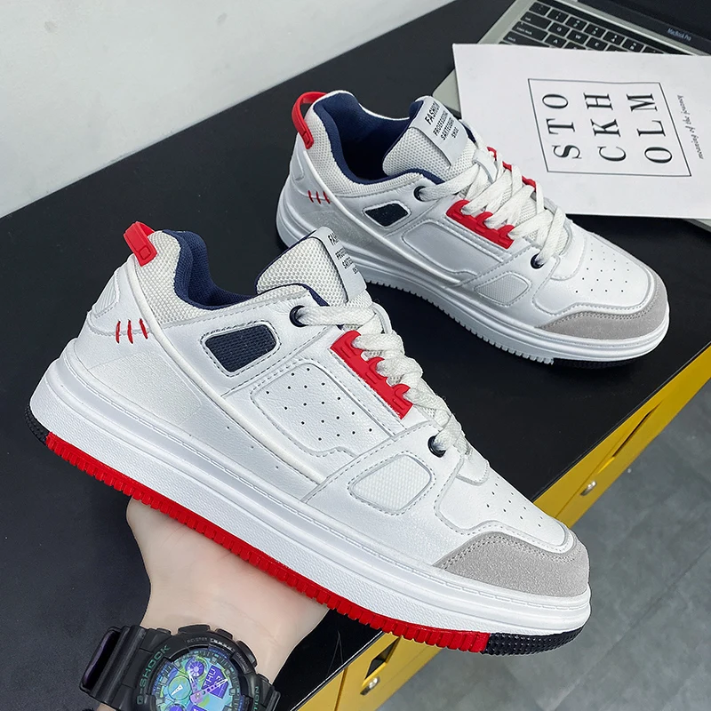 Кроссовки мужские на шнуровке удобные повседневные туфли плоская подошва модная