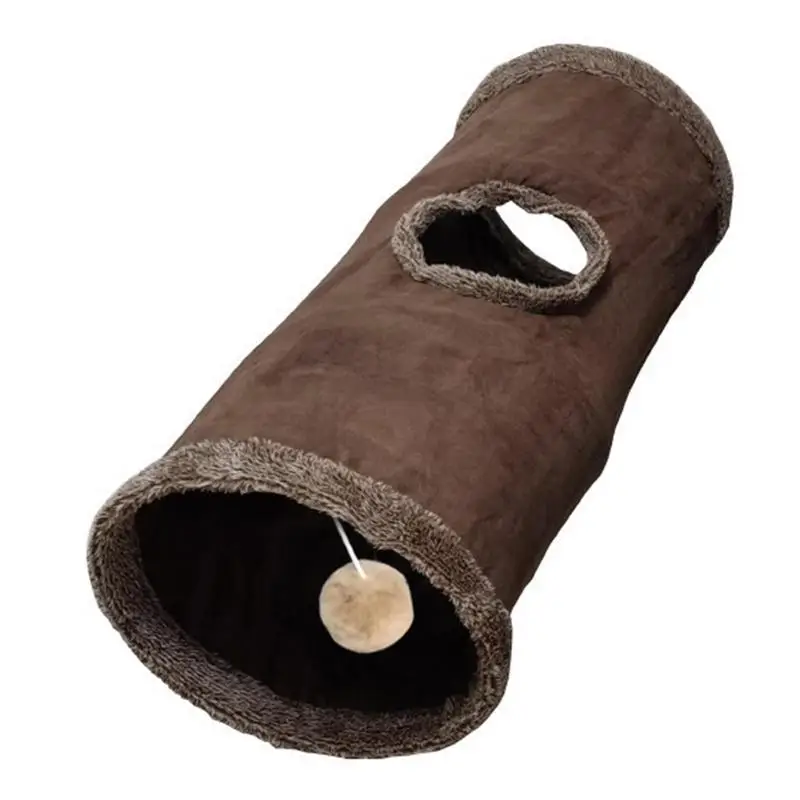 

Cat Plush Tunnel Toy Pet Collapsible Cat Tunnel Tear-proof Cat Play Tunnel With Holes Collapsible Toy For Indoor Kittens Puppies