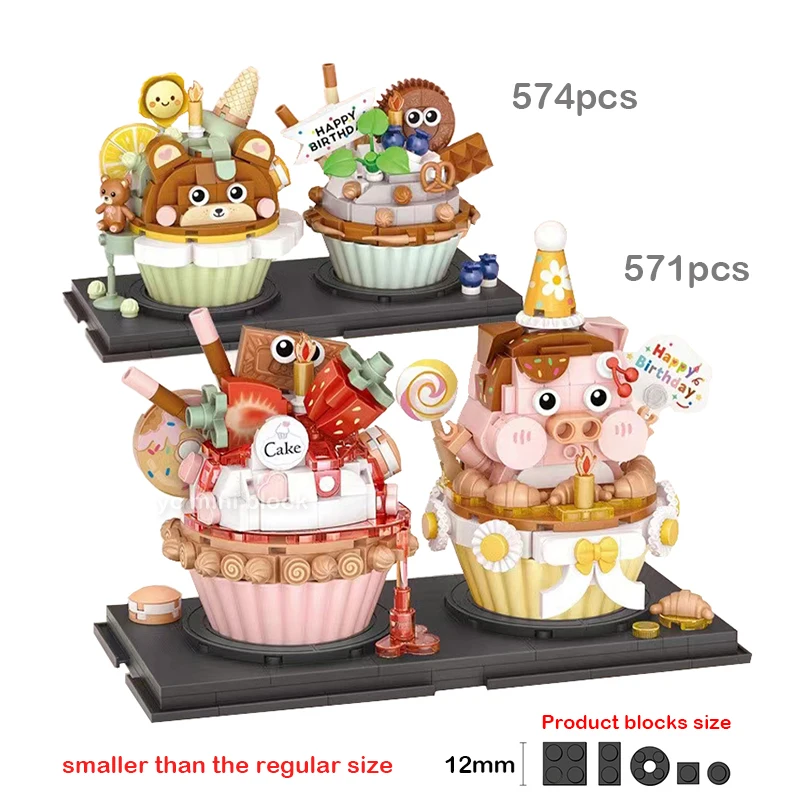 Мини-конструктор Loz клубничный Торт Набор Строительных Блоков С Изображением